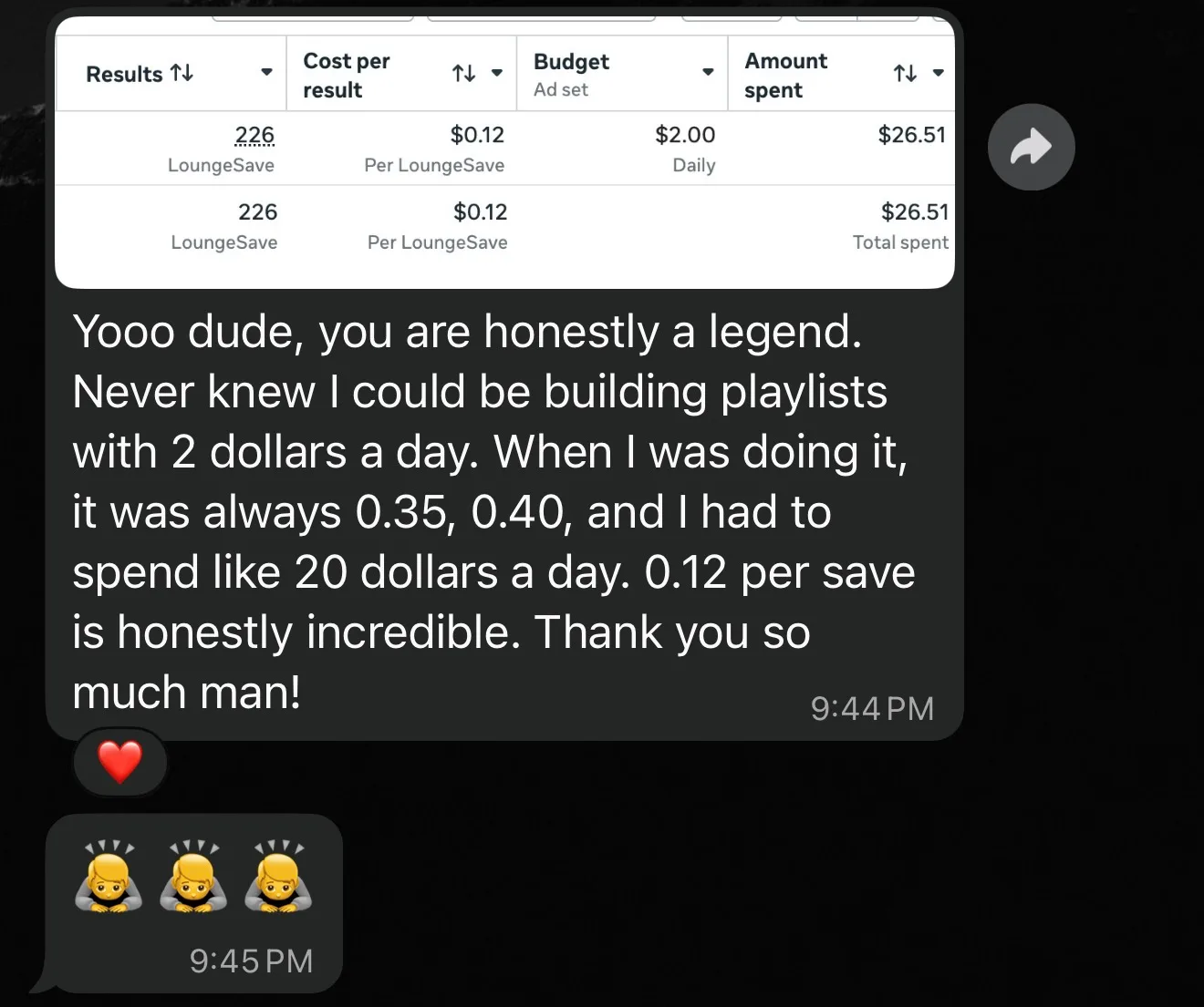 Member result screenshot
